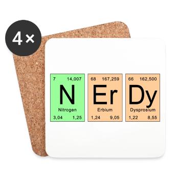 Tableau périodique - NErDy - Dessous de verre (lot de 4) - blanc - Devant