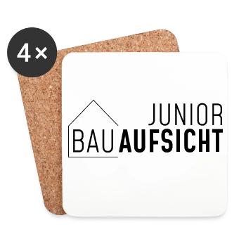 Junior Bauaufsicht mit Haus! - Untersetzer (4er-Set) - Weiß - Vorne