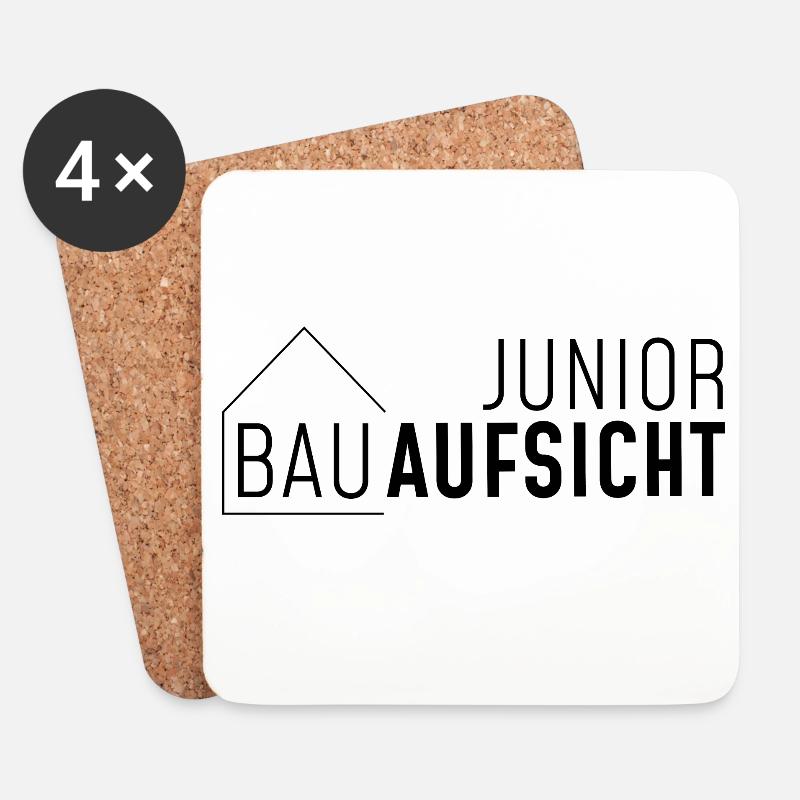 Junior Bauaufsicht mit Haus! - Untersetzer (4er-Set) - Weiß