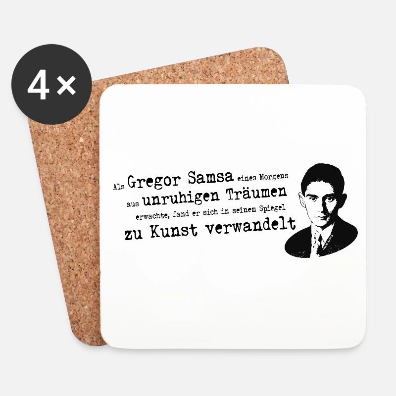 Franz Kafka-Beuys | Verwandlung Gregor Samsa Kunst - Untersetzer (4er-Set) - Weiß