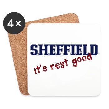 Sheffield: It's reyt good. Yorkshire pride - Coasters (set of 4) - white - Front