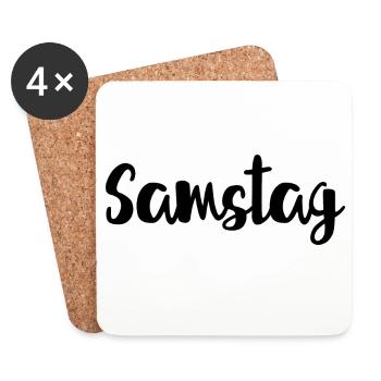 Samstag Wochenende Wochentag Woche - Untersetzer (4er-Set) - Weiß - Vorne
