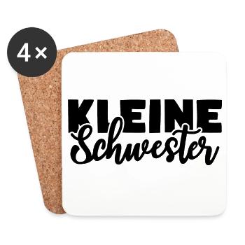 Kleine Schwester - Untersetzer (4er-Set) - Weiß - Vorne