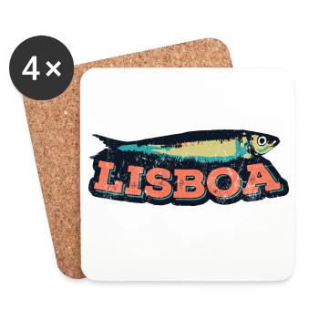 Lisbon Portugal, Lisbon festivals, sardines - Coasters (set of 4) - white - Front