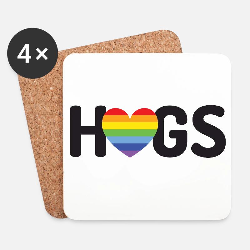 LGBT-Umarmungen - Untersetzer (4er-Set) - Weiß