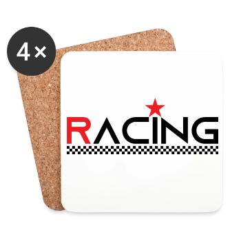 Racing Star - Race Driver - Car Auto Bike - Coasters (set of 4) - white - Front