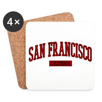 San Francisco Retro Lettering - Coasters (set of 4) - white - Front