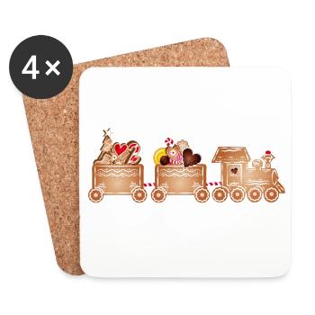 chemin de fer magique en pain d’épices pour Noël - Dessous de verre (lot de 4) - blanc - Devant