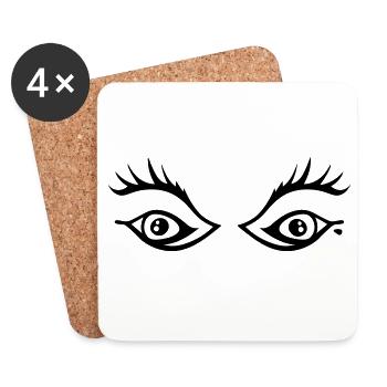 Augen - Untersetzer (4er-Set) - Weiß - Vorne
