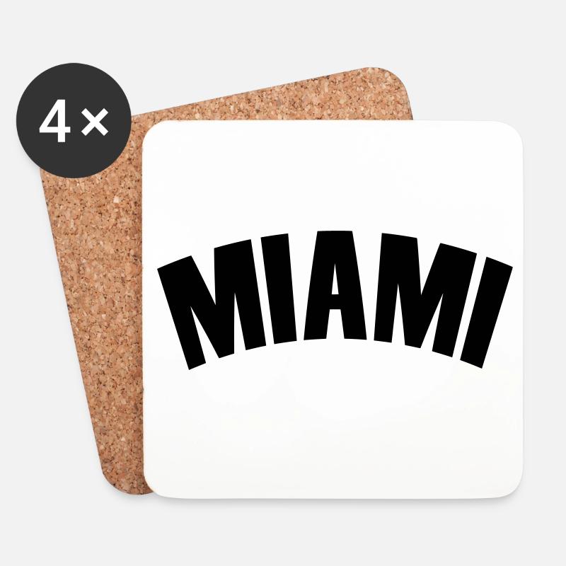 miami shirt - Untersetzer (4er-Set) - Weiß