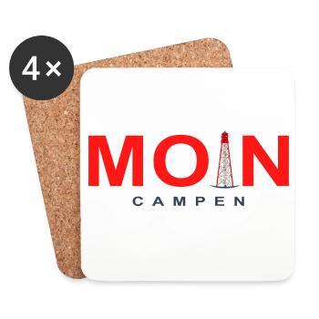 Moin Leuchtturm Campen, Nordsee, Deutschland - Untersetzer (4er-Set) - Weiß - Vorne