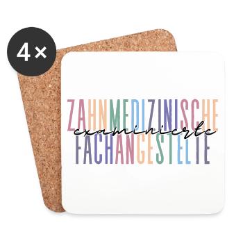 examinierte Zahnmedizinische Fachangestellte - Untersetzer (4er-Set) - Weiß - Vorne