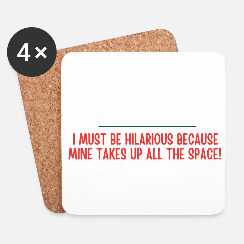 Witty Space-Taker Quote Tee - Coasters (set of 4) - white