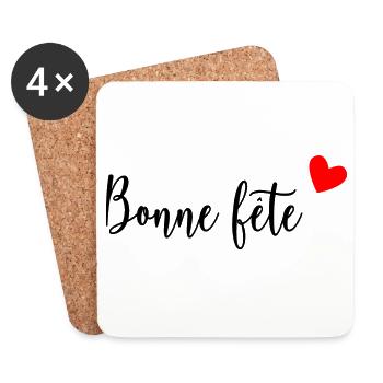 BONNE FÊTE MAMAN. MAMAN. FÊTE DES MÈRES. JE T'AIME - Dessous de verre (lot de 4) - blanc - Devant