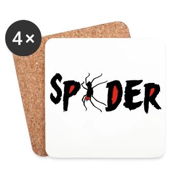 Rotäugige Spinne - Untersetzer (4er-Set) - Weiß - Vorne