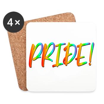 LETTERING PRIDE - COMMUNAUTÉ LGBTQ - Dessous de verre (lot de 4) - blanc - Devant