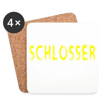 Schlosser Handwerker Design - Untersetzer (4er-Set) - Weiß - Vorne