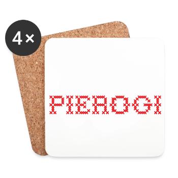 I love pierogies Pierogi Polska Poland flag - Coasters (set of 4) - white - Front