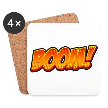 Boom! Explosive shirt for urban style - Coasters (set of 4) - white - Front