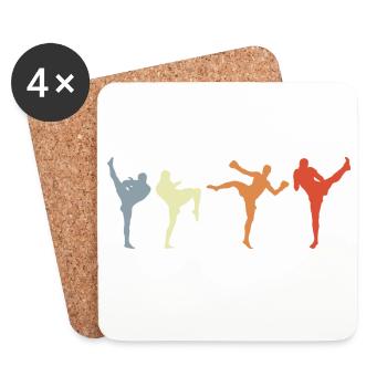 Vintage Kickboxer - Coasters (set of 4) - white - Front