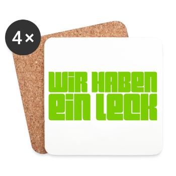 wir haben ein Leck - Untersetzer (4er-Set) - Weiß - Vorne