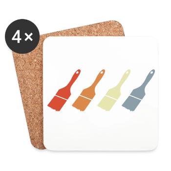 Painting Brush - Coasters (set of 4) - white - Front