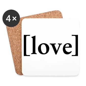 Amour - Dessous de verre (lot de 4) - blanc - Devant