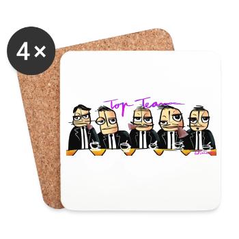 Tasse à café - Top Team - Dessous de verre (lot de 4) - blanc - Devant