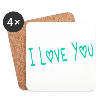 VALENTINSTAG. Junggesellinnenabschied. ICH LIEBE DICH. ICH LIEBE DICH. LIEBE - Untersetzer (4er-Set) - Weiß - Vorne
