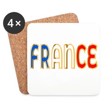 Schriftzug Frankreich Europa - Untersetzer (4er-Set) - Weiß - Vorne