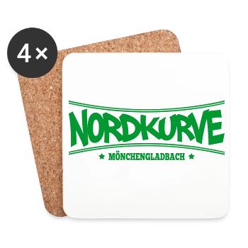 Nordkurve Mönchengladbach | Farbe änderbar - Untersetzer (4er-Set) - Weiß - Vorne