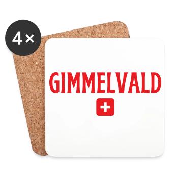 GIMMELWALD Suisse Drapeau - Dessous de verre (lot de 4) - blanc - Devant