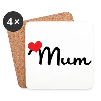 Maman d'Amour - Mother's Day - Coasters (set of 4) - white - Front