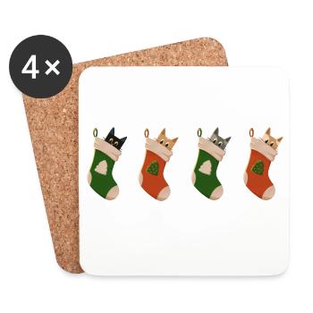 Cats in boots - Coasters (set of 4) - white - Front