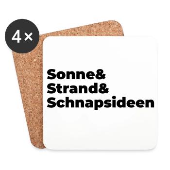 Sonne Strand Snapsideen - Untersetzer (4er-Set) - Weiß - Vorne