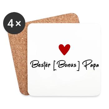Bester Bonuspapa - Untersetzer (4er-Set) - Weiß - Vorne