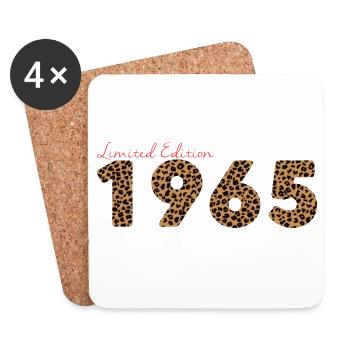 Vintage 1965, Cadeau d’anniversaire, Cadeau de femme - Dessous de verre (lot de 4) - blanc - Devant