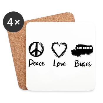 I love buses - Coasters (set of 4) - white - Front