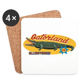 Gatorland – Retro Alligator Tourist Attraction - Coasters (set of 4) - white - Front