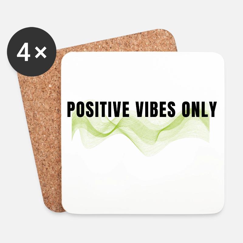 Nur positive Vibes - Untersetzer (4er-Set) - Weiß