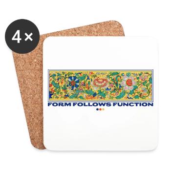 Form Follows Function Floral Art - Coasters (set of 4) - white - Front