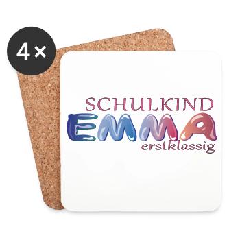 Schulkind Emma Schule - Untersetzer (4er-Set) - Weiß - Vorne