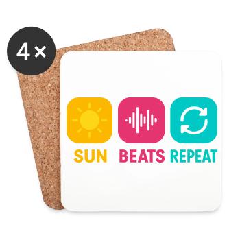 Sun Beats Repeat – music festivals Festival summer - Coasters (set of 4) - white - Front
