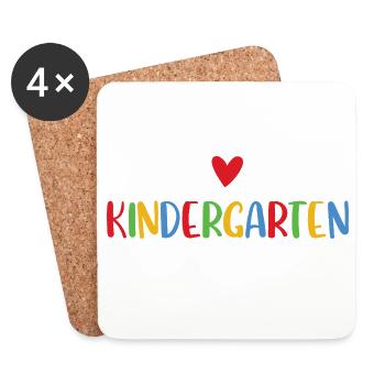 Kindergarten Child Rainbow I'm Now in the - Coasters (set of 4) - white - Front