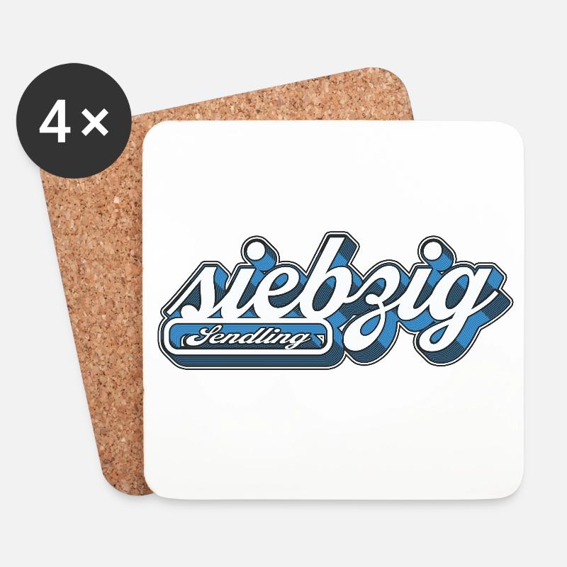 Sendling siebzig Retro München089 Minga 089  - Untersetzer (4er-Set) - Weiß