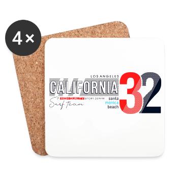 California Surf Team Design - Coasters (set of 4) - white - Front