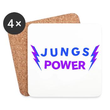 JUNGS POWER - Lucky Charm for Boys Men - Coasters (set of 4) - white - Front