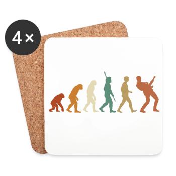 Evolution Music Rock Bassgitarrist Gitarre - Untersetzer (4er-Set) - Weiß - Vorne