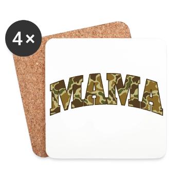 Mama Jagd Camo Outdoor Abenteuer Leben - Untersetzer (4er-Set) - Weiß - Vorne