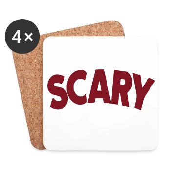 Lettrage Scary Rouge Bold - Dessous de verre (lot de 4) - blanc - Devant